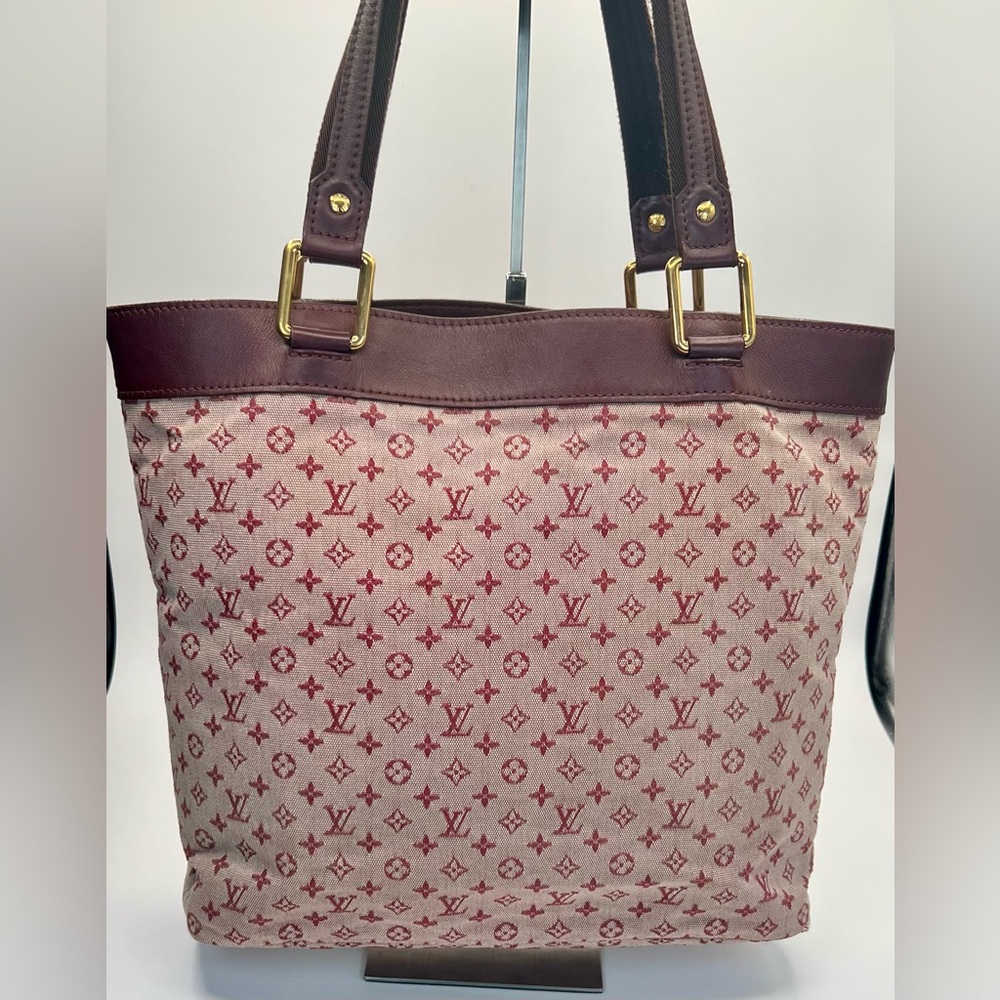 Louis Vuitton Lucille GM Bag in Red Mini Lin Monogram Canvas - Vintage - Picture 2 of 12